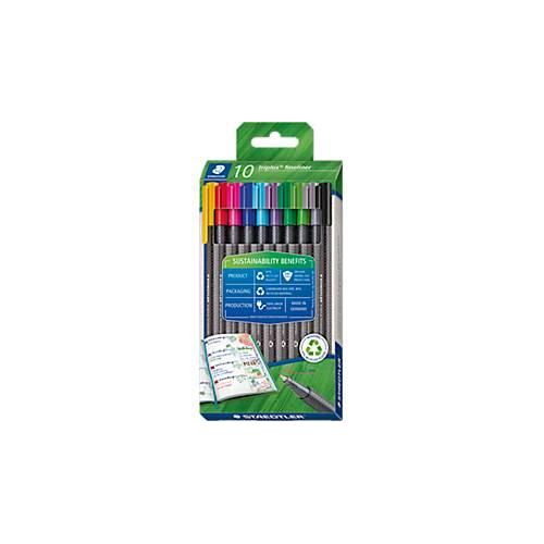 4007817099957 - STAEDTLER triplus Fineliner 334 DRY SAFE 03 mm ergonomisch auswaschbar farbsortiert 10-er Set