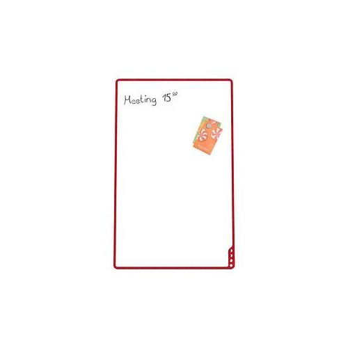 8713797108959 - PLAYROOM Whiteboard PLAYBOARD e3-emaillierter Stahl weiß Recycling-PET-Rahmen rot B 750 x H 1180 mm