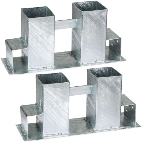 4260490488177 - tectake® 2er-Set Holzstapelhilfe aus feuerverzinktem Stahl senkrecht 70 x 70 mm waagerecht 40 x 60 mm für Innen und Außen