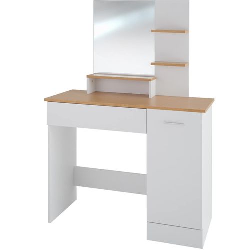 4061173125316 - tectake® Schminktisch im modernen Look 3 offene Ablagen unterteilte Schublade 90 x 40 x 1375 cm