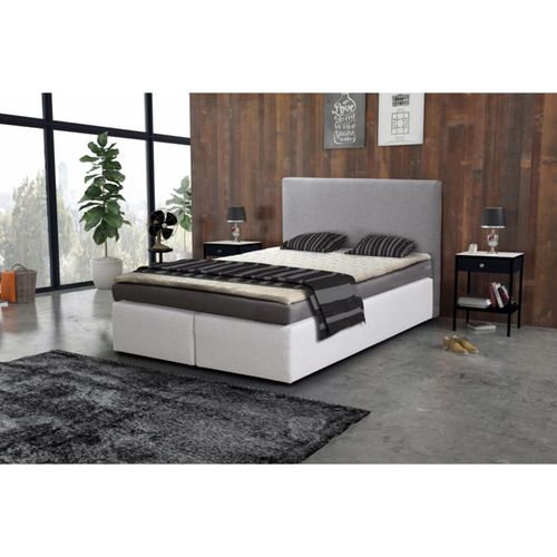 4260304593929 - Boxspringbett Hotelbett 140x200 Bonellfederkern Bett Topper Paxos 3 Grau Weiß 4260304593929 - Boxspringbett Hotelbett 140x200 Bonellfederkern Bett Topper Paxos 3 Grau Weiß