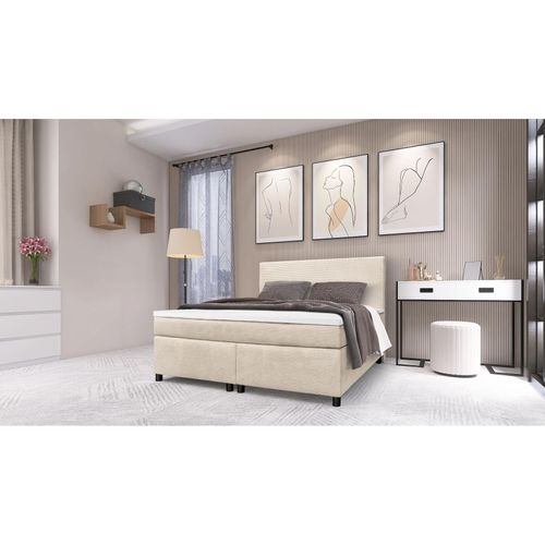 4262354976295 - Boxspringbett Paxos Cordstoff Beige 140x200 Hotelbett Bonellfederkern Bett 4262354976295 - Boxspringbett Paxos Cordstoff Beige 140x200 Hotelbett Bonellfederkern Bett