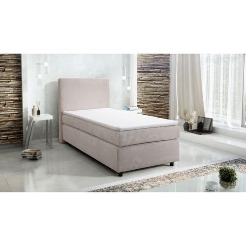 4262354974406 - Boxspringbett Hotelbett 90x200 Bonellfederkern Bett Topper Paxos Cordstoff beige 4262354974406 - Boxspringbett Hotelbett 90x200 Bonellfederkern Bett Topper Paxos Cordstoff beige