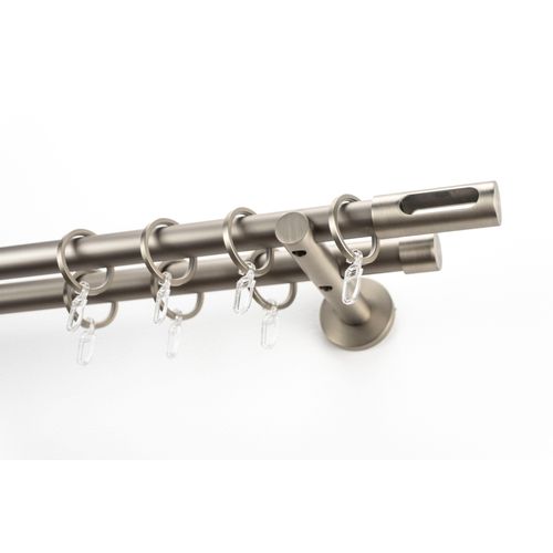 9002777439879 - Gardinenstange GARESA EASY Gardinenstangen Gr B L 65 cm x 240 cm Ø 20 mm 1 St 2 läufig goldfarben (aluminiumfarben nickelfarben) Kinder Gardinenstangen für Vorhanggarnitur verlängerbar Endk M Ausschnitt Alu m Ringe