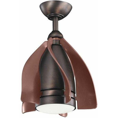 4251756396824 - Licht-erlebnisse - Ventilator mit Beleuchtung Fernbedienung led dimmbar Ø38 cm Sommer Winter Funktion in Bronze - ölgebürstetes Bronze