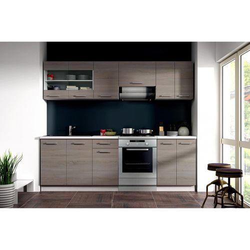 4260304591536 - TOP KÜCHE DAVE 240 CM KÜCHENZEILE KÜCHENBLOCK – EICHE SONOMA TRÜFFEL NEU & OVP