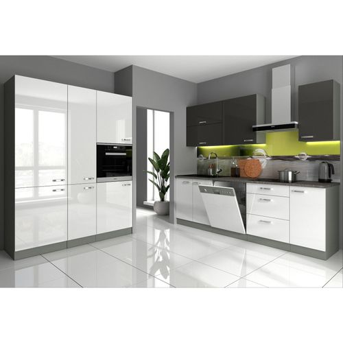 4260304596012 - Küche Bianca V 240 + 160 cm Küchenzeile in Hochglanz Weiss Grau Küchenblock Grey 4260304596012 - Küche Bianca V 240 + 160 cm Küchenzeile in Hochglanz Weiss Grau Küchenblock Grey