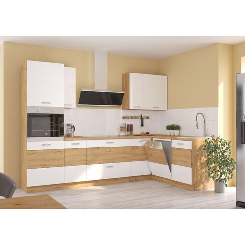 4260304597842 - Küche Eiche Artisan Ecke Weiß Küchenzeile Hochglanz Küchenblock Einbauküche 4260304597842 - Küche Eiche Artisan Ecke Weiß Küchenzeile Hochglanz Küchenblock Einbauküche