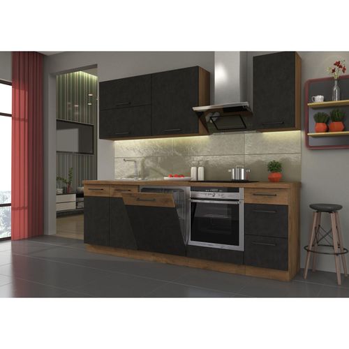 4260304599938 - Küche VIGO Basic Matera Grau Lancelot 240 cm Küchenzeile Küchenblock Einbauküche 4260304599938 - Küche VIGO Basic Matera Grau Lancelot 240 cm Küchenzeile Küchenblock Einbauküche