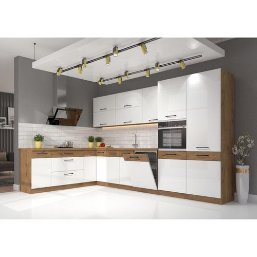 4260304599952 - Eckküche VIGO Weiß Glanz Lancelot 210x350 cm Küchenzeile Küchenblock Einbauküche 4260304599952 - Eckküche VIGO Weiß Glanz Lancelot 210x350 cm Küchenzeile Küchenblock Einbauküche