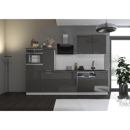 4262354974499 - Lara Grau + Weiß 280 cm Küche Einbauküche Küchenblock Singleküche 4262354974499 - Lara Grau + Weiß 280 cm Küche Einbauküche Küchenblock Singleküche