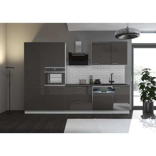 4262354974468 - Lara Grau + Weiß 310 cm Küche Einbauküche Küchenblock Singleküche 4262354974468 - Lara Grau + Weiß 310 cm Küche Einbauküche Küchenblock Singleküche