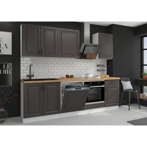 4262354976905 - Landhaus Küche Stilo Grau 250 cm Küchenzeile Küchenblock Einbauküche erweiterbar 4262354976905 - Landhaus Küche Stilo Grau 250 cm Küchenzeile Küchenblock Einbauküche erweiterbar