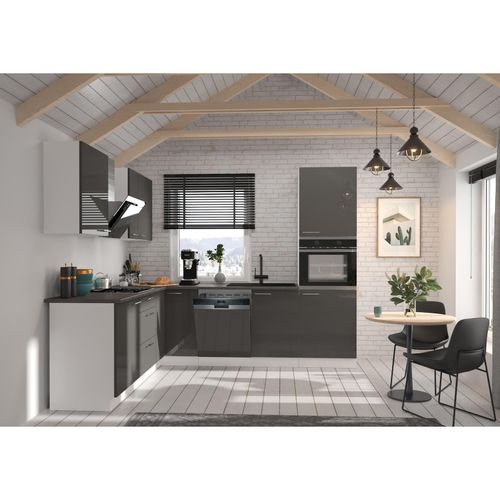 4262354974154 - Küche Lara Grau Weiß 210x260 cm Küchenzeile Einbauküche Eckküche Winkelküche 4262354974154 - Küche Lara Grau Weiß 210x260 cm Küchenzeile Einbauküche Eckküche Winkelküche