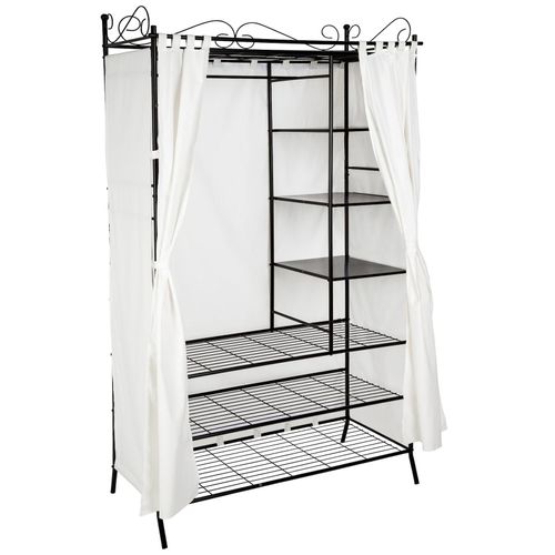 4260505446062 - tectake® Metall-Garderobenschrank 3 große und 3 kleine Fächer Stahlgestell mit Verzierungen 112 x 207 x 57 cm