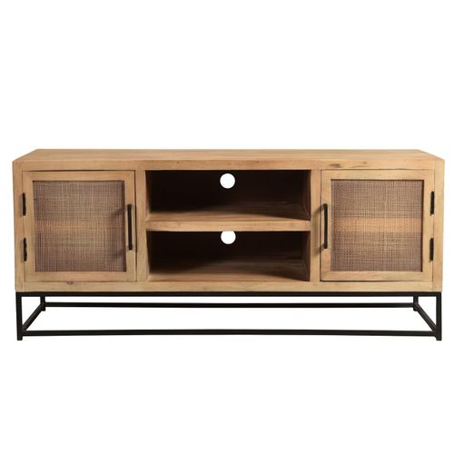 4059865164859 - Lowboard Cane Mangoholz Kommode Sideboard TV Fernseher Hifi Wohnzimmer Schrank