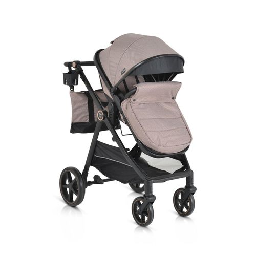 3800146236212 - Kinderwagen 2 in 1 Tokyo 22 kg umbaubar Wickeltasche Stoßdämpfer klappbar beige