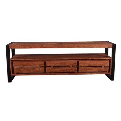 4059865164040 - Lowboard Natural Akazie Kommode Sideboard TV Fernseher Hifi Wohnzimmer Schrank