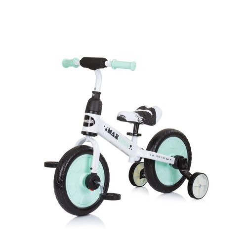 3800931055806 - Dreirad Laufrad 2 in 1 Max Bike 10 Zoll Räder Pedale Stützräder hellgrün 3800931055806 - Dreirad Laufrad 2 in 1 Max Bike 10 Zoll Räder Pedale Stützräder hellgrün