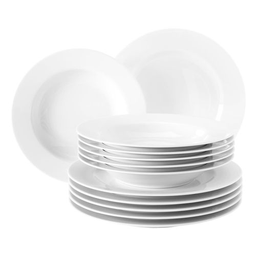 4052212062884 - Tafelservice SELTMANN WEIDEN Geschirr-Set Rondo Geschirr-Sets Gr 12 tlg weiß Tafelservice Teller Set weiß Made in Germany 12 Teile für 6 Personen