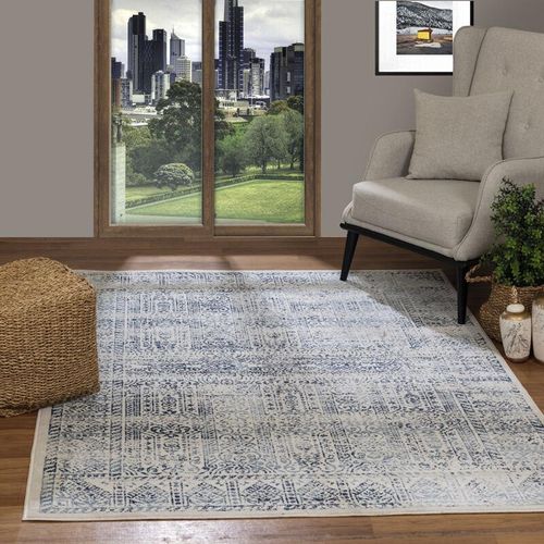 0889292542845 - Surya - Perserteppich Kurzflor Wohnzimmer Vintage Orient Blau und Weiß 160 x 215 cm