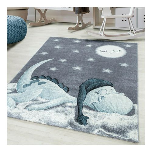 4053658995538 - Wunderschöne Kinderteppich rechteckig  rund  Höhe 7 mm Drachen Motiv Kurzflor