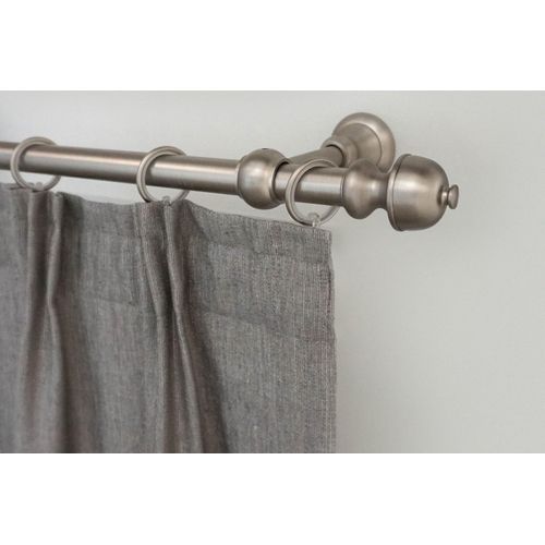 9002777177276 - Gardinenstange GARESA ANDREA Gardinenstangen Gr L 150 cm Ø 20 mm 1 St 1 läufig silberfarben (mattnickelfarben) Gardinenstangen nach Maß Vorhanggarnitur einfache Montage verlängerbar Endknopf Profil klein