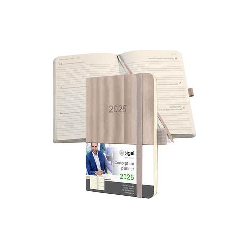 4004360779893 - Taschenkalender C2531 Conceptum taupe 1 Woche   2 Seiten  (A6) 2025 4004360779893 Sigel