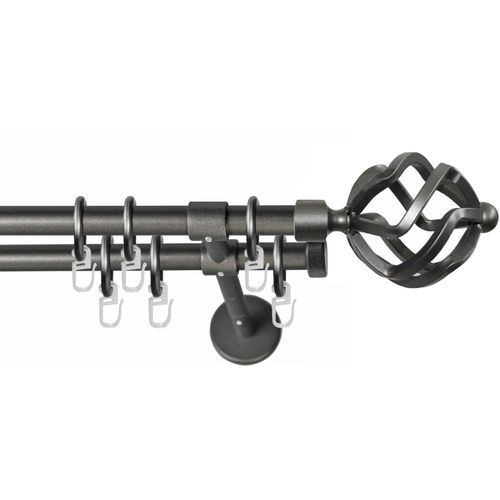 9002777140973 - Gardinenstange GARESA RUSTIKA Gardinenstangen Gr L 210 cm Ø 16 mm 2 läufig grau (graphit) Kinder Gardinenstangen für rustikale Vorhanggarnitur verlängerbar m Ringe Endknopf Korb 9002777140973 - Gardinenstange GARESA RUSTIKA Gardinenstangen Gr L 210 cm Ø 16 mm 2 läufig grau (graphit) Kinder Gardinenstangen für rustikale Vorhanggarnitur verlängerbar m Ringe Endknopf Korb