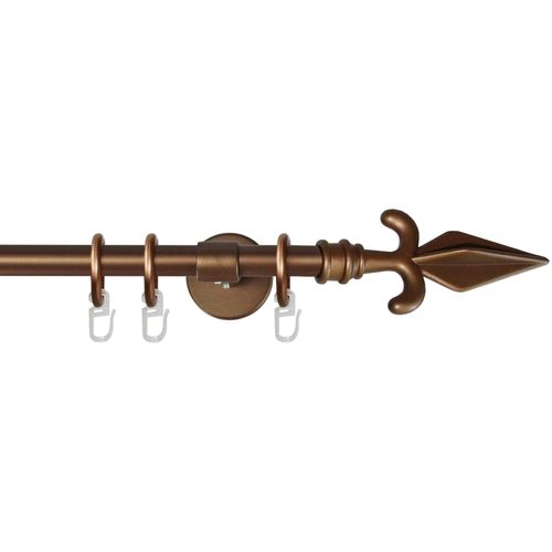 9002777281904 - Gardinenstange GARESA RUSTIKA Gardinenstangen Gr L 480 cm Ø 16 mm 1 läufig braun (bronzefarben) Kinder Gardinenstangen für rustikale Vorhanggarnitur verlängerbar m Ringe Endknopf Pfeil