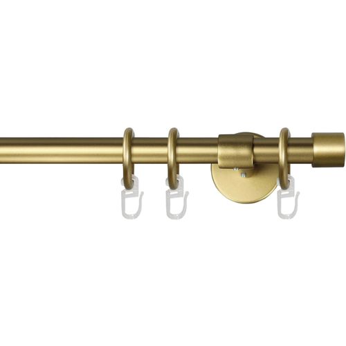9002777142274 - Gardinenstange GARESA RUSTIKA Gardinenstangen Gr L 340 cm Ø 16 mm 1 läufig goldfarben (mattgoldfarben) Gardinenstangen nach Maß rustikale Vorhanggarnitur einfache Montage mit Verbinder verlängerbar