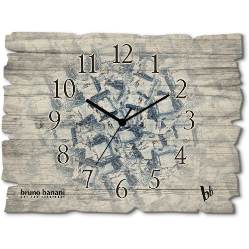 4062144556672 - Wanduhr BRUNO BANANI Ice cubes Wanduhren Gr B H T 40 cm x 30 cm x 06 cm Funkuhr braun Wanduhren