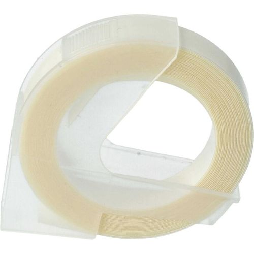 4069099512388 - 1x 3D Prägeband-Schriftband-Kassette kompatibel mit Dymo Omega Home S0717930 Etiketten-Drucker 3m x 9mm Weiß auf Transparent - Vhbw