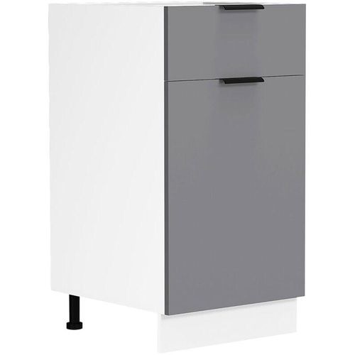 4051814429460 - Küchenschrank Maße ca H 82 x B 40 x T 46 cm Unterschrank mit einer Drehtüre und einer Schublade Küchenmöbel - Fasola