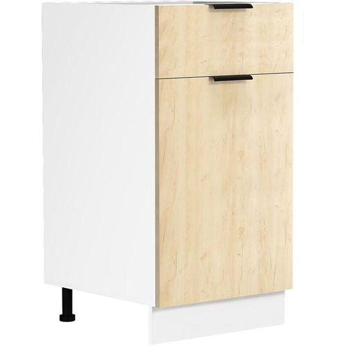 4051814429477 - Küchenschrank Maße ca H 82 x B 40 x T 46 cm Unterschrank mit einer Drehtüre und einer Schublade Küchenmöbel - Fasola