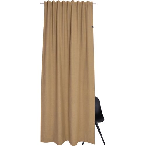 4005414469784 - Vorhang SCHÖNER WOHNEN-KOLLEKTION Solo Gardinen Gr 250 cm Multifunktionsband 130 cm beige (goldfarben sand) Landhaus Gardinen mit Lederapplikation