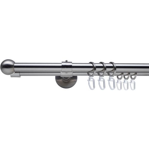 4016318385490 - Gardinenstange Stilgarnitur Komplettgarnitur 16 m Kugel Set Gardinenstangen Gr L 160 cm Ø 16 mm 1 St 2 läufig silberfarben (edelstahlfarben) Gardinenstange Gardinenstangen Deckenmontage Komplett