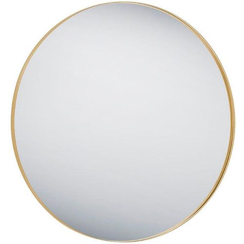4251820307411 - Dekospiegel MIRRORS AND MORE Britney gold (goldfarben) Spiegel T 28cm Ø 80cm glänzend Metall Wandspiegel rund Ø 80 cm Metallrahmen T28cm