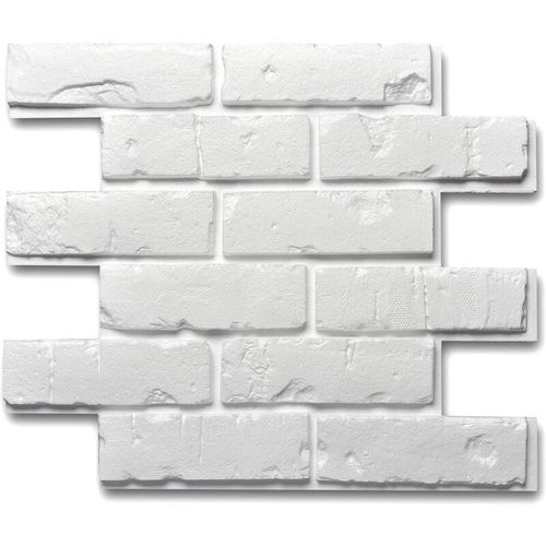 4007155164775 - Creativstein Brick (Klinker-Optik) weiß 595 x 50 cm - 1 Pack (= 1 qm) - white - Decosa