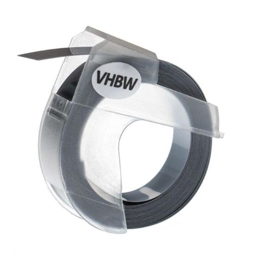 4069099513422 - vhbw 1x 3D Prägeband-Schriftband-Kassette Ersatz für Dymo 0898110 S0898110 520104 für Etiketten-Drucker 3m x 9mm Weiß auf Silber