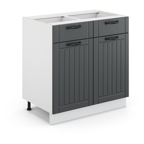 4066731387335 - Küchenunterschrank Fame-Line Anthrazit Landhaus 80 cm  AP Anthrazit Vicco