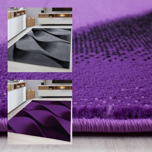 4053658998256 - Moderner Designer-Kurzflorteppich – Abstraktes Wellenmuster Rechteckig Pflegeleicht