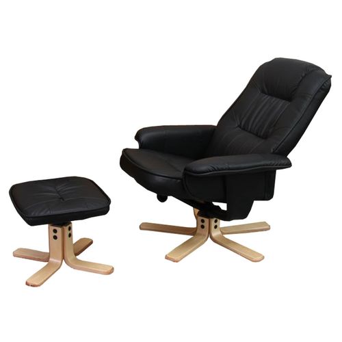 4052826034895 - Relaxsessel H56 Fernsehsessel TV-Sessel mit Hocker Ottomane Kunstleder Eukalyptus Holz MVG-zertifiziert ~ schwarz 4052826034895 - Relaxsessel H56 Fernsehsessel TV-Sessel mit Hocker Ottomane Kunstleder Eukalyptus Holz MVG-zertifiziert ~ schwarz