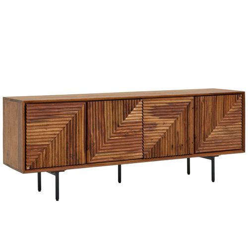 4251757703768 - WOHNLING TV Schrank 140x54x33 cm Lowboard Holz Fernsehkommode Fernsehschrank