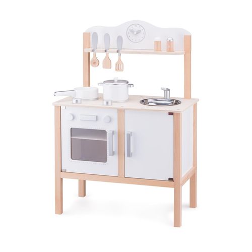 8718446110505 - Küchenzeile Kinderküche aus Holz Modern Weiß Holzküche Holzspielzeug
