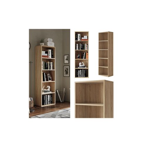 4066731445110 - Bücherregal Bob Sonoma 40 x 132 cm mit 5 Fächern Vicco 4066731445110 - Bücherregal Bob Sonoma 40 x 132 cm mit 5 Fächern Vicco