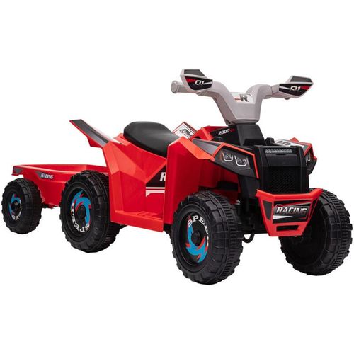 4255633566669 - Homcom - Kinder Elektro-Quad 6V Kinderquad Kinderfahrzeug Elektroauto mit Anhänger für Kinder 15-3 Jahre 25 km h Metall 106 x 415 x 485 cm