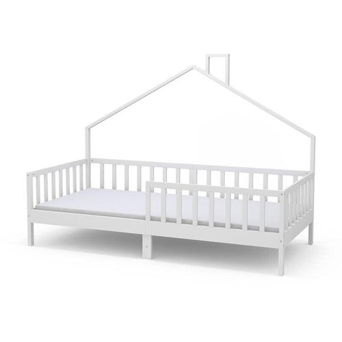 4066731353156 - Livinity Hausbett Kinderbett Justus Weiß 90 x 200 cm mit Matratze modern