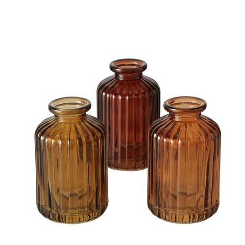 4066076091515 - Vase Merula 3-teilig 10 cm Ø 6 cm braun