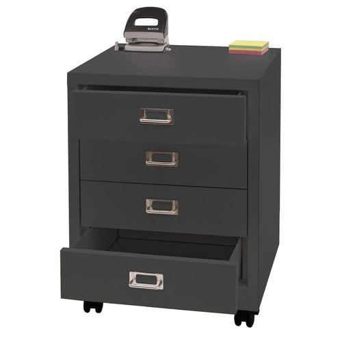 4057651575575 - Rollcontainer MCW-L49 Schubladenschrank Stahlschrank Aktenschrank Metall 55x40x41cm 4 Schubladen ~ dunkelgrau 4057651575575 - Rollcontainer MCW-L49 Schubladenschrank Stahlschrank Aktenschrank Metall 55x40x41cm 4 Schubladen ~ dunkelgrau